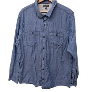 Toad&Co. Blue Button-Up Shirt 100% Cotton Long Sleeve Men's Size XL